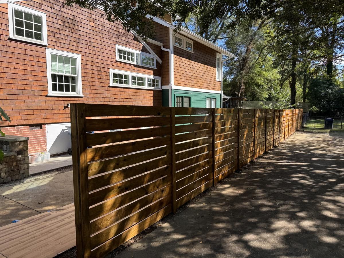 Horizontal fence after pecan stain by AFR