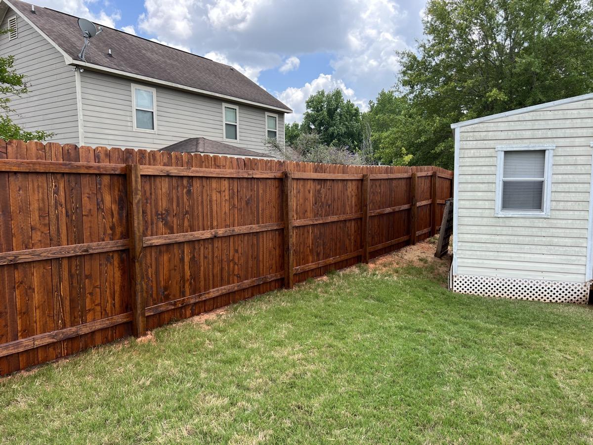 Privacy fence after chestnut stain by AFR