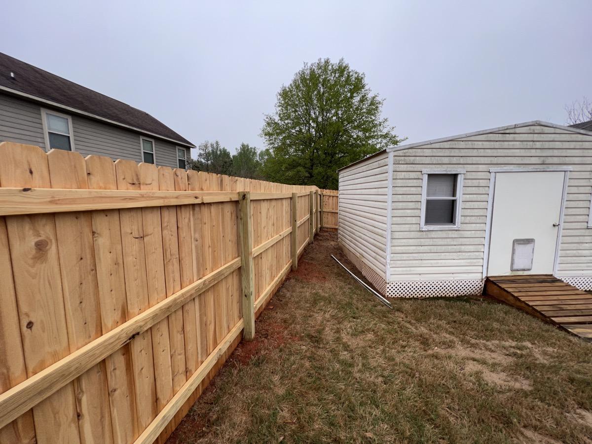 New privacy fence before staining